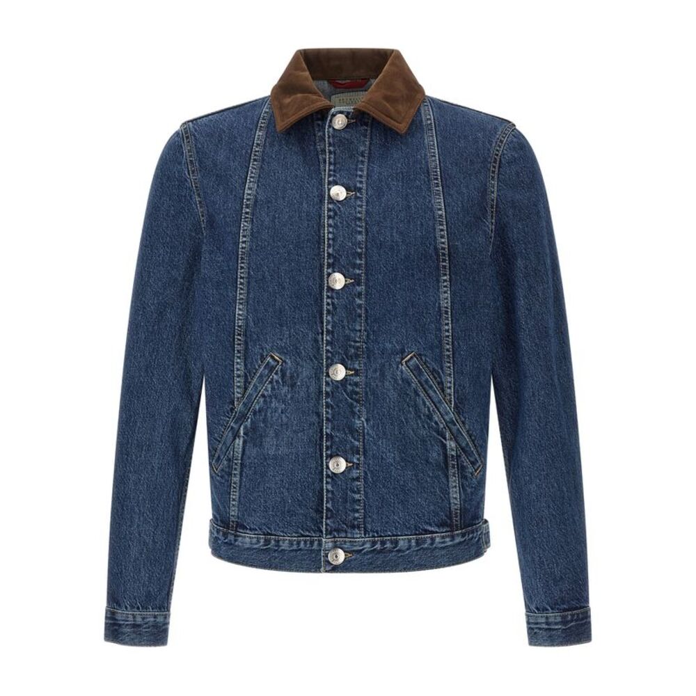 Brunello Cucinelli Men Denim And Suede Jacket